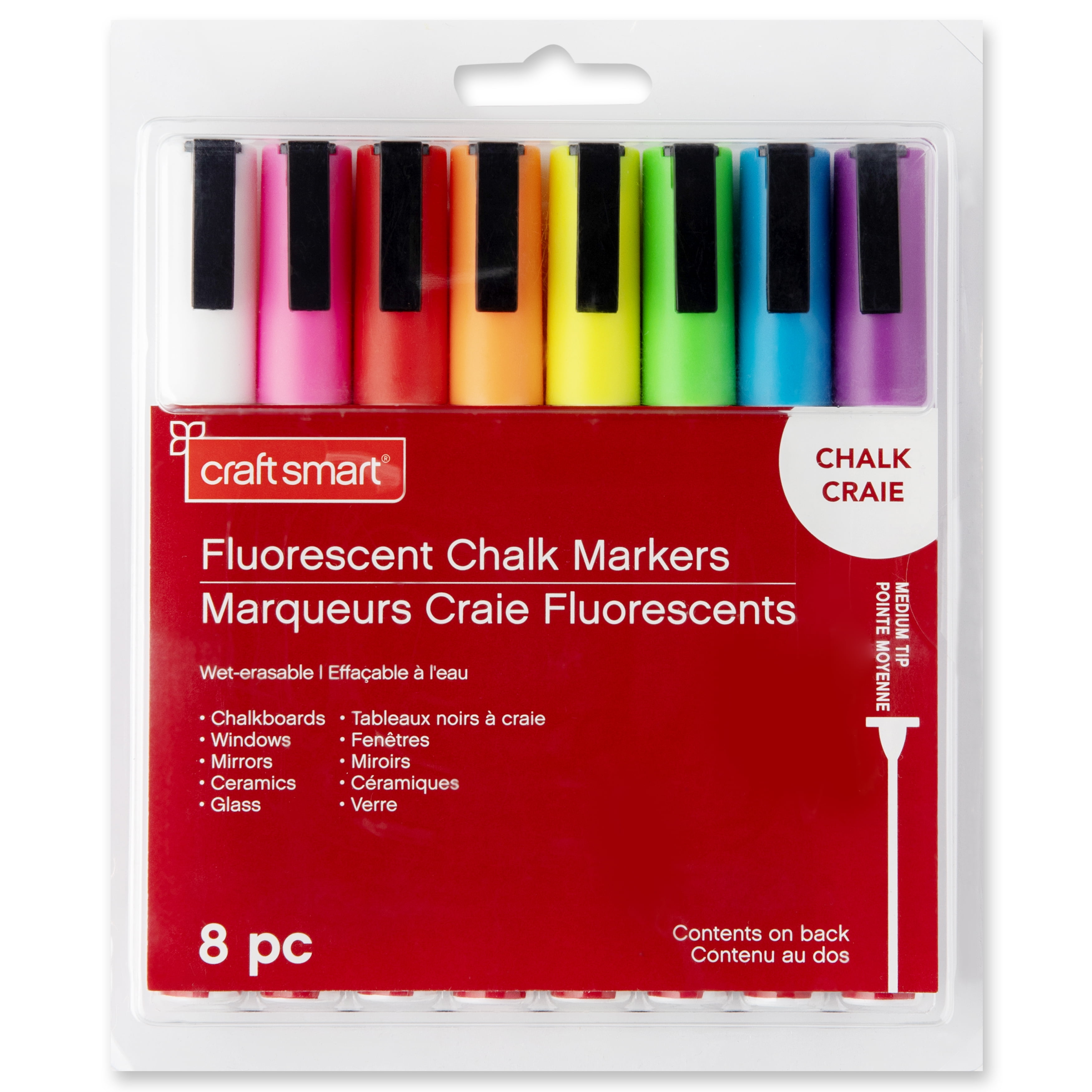 Fluorescent Medium Tip Chalk Marker Set by Craft Smart 8ct