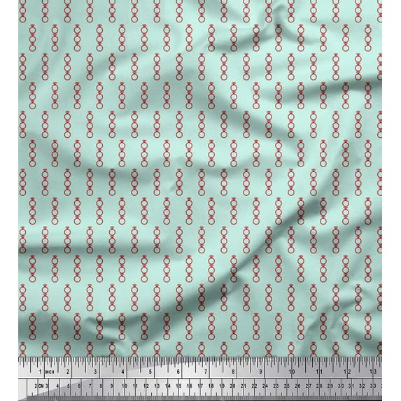 Soimoi Poly Georgette Fabric Women Ring Shirting Print Fabric by The Yard 52 Inch Wide