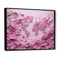 thumbnail image 2 of Designart "Whimsical Pink Waters On The World Map" World Map Floater Framed Canvas Prints, 2 of 5