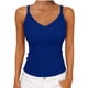 thumbnail image 3 of TaTaai Women's Casual Ribbed Tank Top V-Neck Sleeveless Solid Color Knit Vest Soft Stretchy Lightweight Spring Summer Daily Beach Wear Gift, 3 of 6