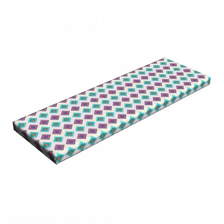 

Guatemalan Bench Pad Abstract Geometric Vibrant Maya Mystic Culture Folk Design HR Foam Cushion with Decorative Fabric Cover 45 x 15 x 2 Multicolor by Ambesonne