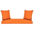 thumbnail image 2 of Pemberly Row Wicker Porch Swing in White with Orange Cushion, 2 of 2