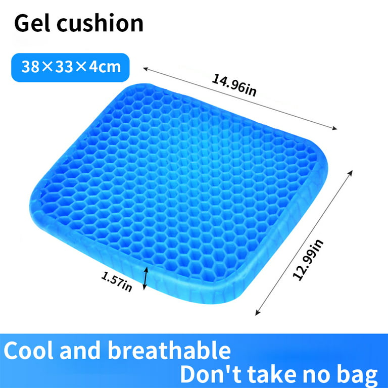 YSJILIDE Gel Seat Cushion for Long Sitting Extra Large, Gel Cushion for  Tailbone Pain Relief, Gel Cushion for Car/Office Chair/Wheelchair/Long Trips