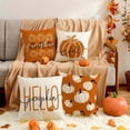 thumbnail image 1 of Funda de almohada de cuatro piezas con estampado de calabaza naranja para Acción de Gracias, para dormitorio, sofá, hogar, funda de almohada de calabaza, 1 of 4