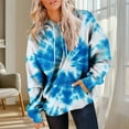 thumbnail image 3 of Womens Fashion Tie Dye Gradient Hoodies Oversized Sweatshirt Plus Size Loose Fit Cute Hooded Jacket Outwears Drawstring Fall Pullover Tops with Pocket, 3 of 7