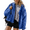 Blue, variant on Women's Quilted Puffer Jacket Casual Hooded Long Sleeves Coat Zip-up Padded Outwear with Pockets