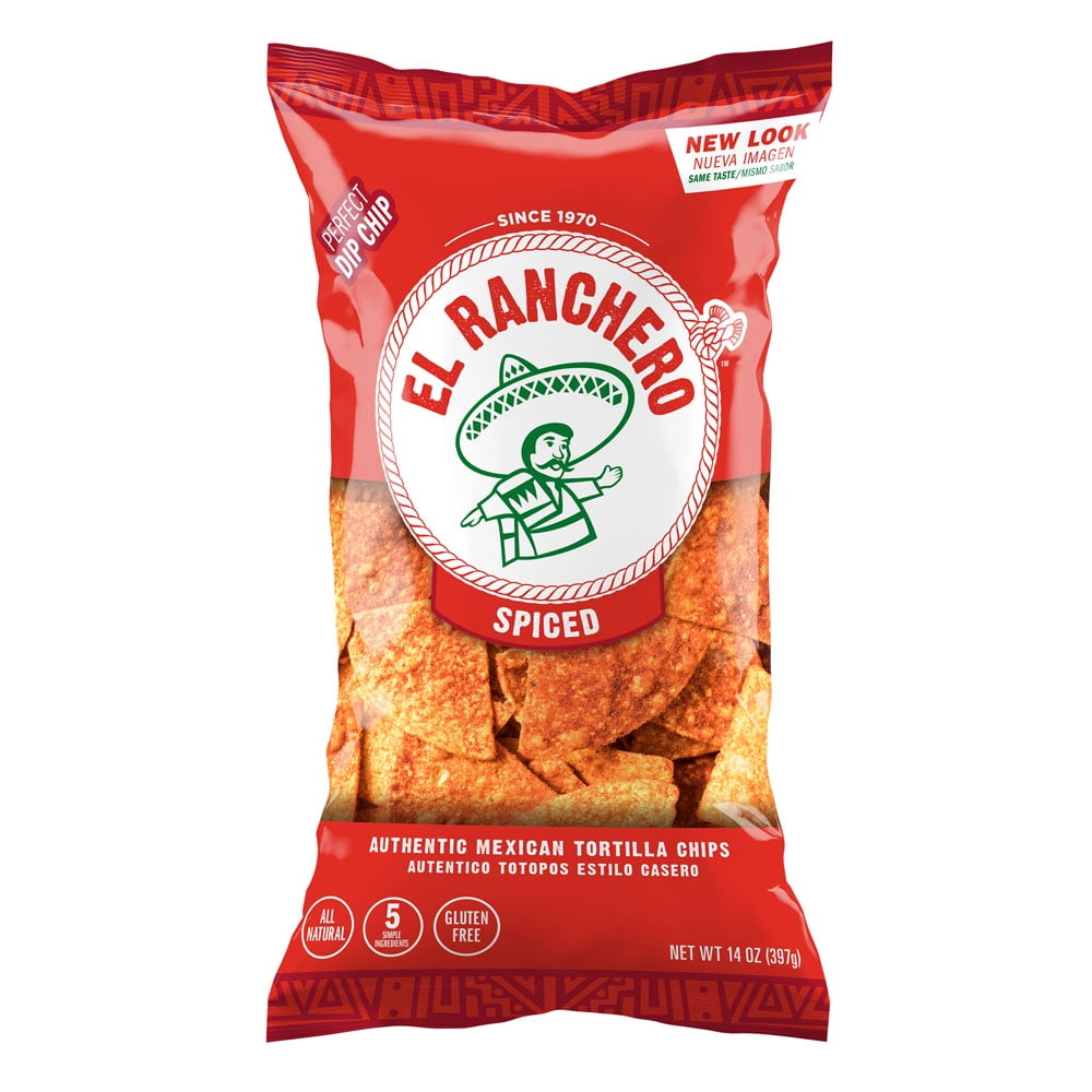El Ranchero Mild Hot Spiced Tortilla Chips Bag, 14 Oz. - Walmart.com