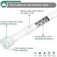 thumbnail image 2 of QILERR Tension Shower Curtain Rod 33-59 Inches, Diameter 1 Inch Tension Doorway Curtain Rod Heavy Duty Adjustable Spring Tension Rod for Bathroom, Kitchen, Window, Balcony, Rust-Resistant, White, 2 of 7