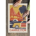 thumbnail image 3 of South Carolina, Ravenel Bridge, Woodblock (19x27 inches, Premium 500 Piece Jigsaw Puzzle for Adults and Family, Made in USA), 3 of 4
