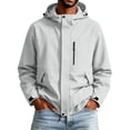 thumbnail image 2 of FRSASU Men's Hooded Rain Jacket, Water‑Resistant Zip Up Outdoor Windbreaker Jacket with Multiple Pockets Gray, 2 of 6