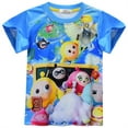 thumbnail image 3 of Egg Boy Party Boys and Girls Pajama Set Movie TV Game Cartoon Round Neck Short sleeved T-shirt Shorts Home Clothing Casual Clothing Set, Suitable for Children Aged 4-10, 3 of 5