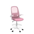 thumbnail image 4 of Silla de diseño Primy Tall para oficina con reposabrazos, color rosa, 4 of 7