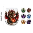 thumbnail image 3 of Gothic Stemless Wine Glass,Dragon Design Clear Glass Cup for Drinks Home Bar Party Decor,Unique Holiday Gift for Gothic Lovers, 3 of 6