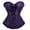 #0469-Purple, variant on Womens Floral Jacquard Corset Top Light Blue Lace-Up Bustier with Ruffled Trim Vintage Waist Trainer