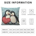 thumbnail image 5 of COMIO  Penguin Throw Pillow Cover Valentine's Day Love Cute Animal Penguins Holding Red Heart Rectangle Pillow Cases Home Decorative  Cushion Cover for Bed Sofa, 5 of 5