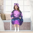 thumbnail image 7 of FORMRS Wearable Blanket Hoodie with Sleeves for Kids Cozy Flannel Sweatshirt, Pink Neon Road, 7 of 7