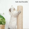 thumbnail image 5 of SUSSEXHOME Pets 14.7 Inches Tall Cat Scratching Post for Indoor Cats - Sturdy 12.4 x 12.4 Inches Base Vertical Cat Scratcher with Jute Fiber Rope - Camel, 5 of 6