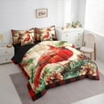 thumbnail image 3 of Manfei Red Cardinals Berry 7 Pieces Bedding Comforter Set,Rustic Pine Cone Full Bedding Set,Merry Christmas Fitted Sheet Flat Sheet For Girls,Ultra Soft Home Decor Reversible, 3 of 8