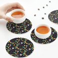 thumbnail image 4 of Leather Coasters with Heat-resistant for Drinks, Cartoon Funny Snake Moon Daisy -标题2 Round Shape, 4 of 5