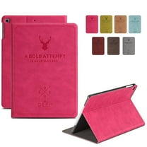 iPad Mini 4 7.9 Inch 2015 [ Mini 4th Gen ] A1538 A1550 MK6K2LL/A MK6J2LL/A MK6L2LL/A Folio Deer Pattern Protective Sleek & Classic Design Smart Cover - Rose Red