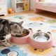 thumbnail image 1 of Forma de rana con cuenco doble de acero inoxidable – Comedero de agua para perros elevado antideslizante, cuencos desmontables 2 en 1, grado alimentario, para mascotas pequeñas y medianas azul, 1 of 6