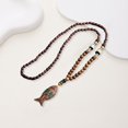 thumbnail image 2 of Kiskick Statement Sweater Necklace Vintage Ethnic Style Pendant Necklace Wood Beaded Handmade Women Sweater Necklace Jewelry Gift Fashion Accessories, 2 of 8