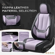 Coverado Black&Purple Car Seat Covers Full Set, Waterproof Premium Leather Front and Back Seat Protectors, Luxury Auto Interior Accessories, Universal Fit Most Cars Sedan SUVs Pick-up Trucks