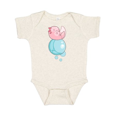 

Inktastic Cute Axolotl Sitting on a Bubble Gift Baby Boy or Baby Girl Bodysuit
