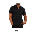 thumbnail image 5 of Minnieouse Banquete Senderismo Camisa de hombre Verano Botón abajo Manga corta Turn Down Neck Camisas Poliéster Ropa de moda Regalo de Camisetas Negro XXL, 5 of 5