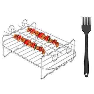 Air Fryer Accessories-Air Fryer Rack Set of 2, Multi-Purpose Double Layer  Rack with Skewer, Compatible with XL Power - AliExpress