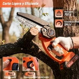 NEXPOW Motosierra Portátil de 16CM, Cortadora de Mini Motosierra Eléctrica Inalámbrica de Una Sola Mano con Batería de 24 Volts con 2 Baterías y 2 Cadenas, Nueva, imagen 7