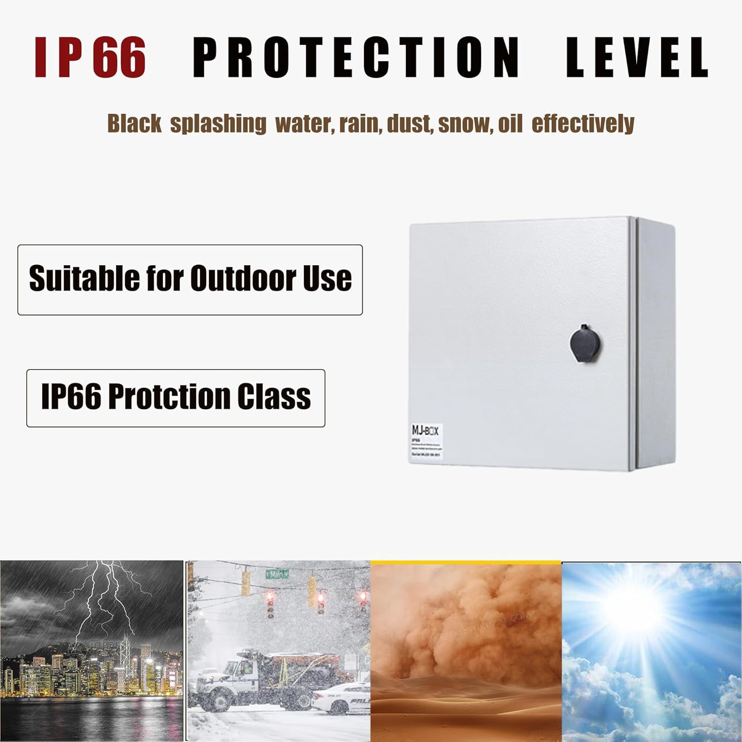 Steel Electrical Enclosure Box 16" x 16" x 8'' Carbon Steel Electrical Enclosure Box IP66 Waterproof & Dustproof Outdoor Indoor NEMA 4X Carbon Steel Enclosure