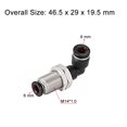 thumbnail image 2 of Unique Bargains 2 End 6mm Tube Push Lock Elbows, M14 L Shape Bulkhead Union Air Fitting, 2 of 3