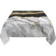 thumbnail image 3 of Black Gold Marble Square Tablecloth 54x54 Inch Ruitic White Grey Table Cloth Waterproof Fabric Farmhouse Abstract Tablecloths Decorative for Holiday Party Picnic, 3 of 6
