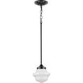 thumbnail image 6 of Progress Lighting School House 1-Light Mini-Pendant, Matte Black, White Opal Glass Shade, 6 of 15