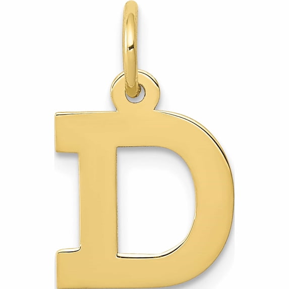 10K Yellow Gold Small Block Initial D Charm (18 X 10) Made In United States -Jewelry By Sweet Pea