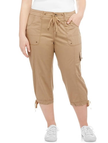 Women's Plus Cargo Capri Pant - Walmart.com
