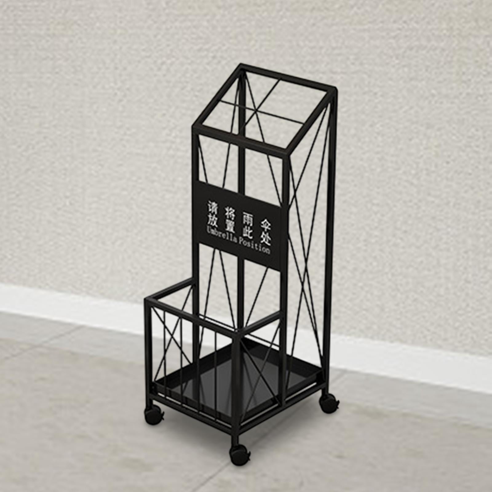 deevoka Umbrella Stand Multi Layer Sturdy Umbrella Holder for Home Supermarket Hotel Black