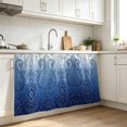 thumbnail image 3 of Blue Ombre Ethnic Cabinet Curtain 28"W x 51"L, Traditional Boho Romantic Dust-Proof Privacy Curtain for Closet Shelves Self Adhesive, Sink Skirt for Bathroom Vanity Kitchen Laundry Room, 3 of 9