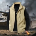 thumbnail image 3 of Stamzod Mens Vest Lightweight Windproof Zip Up Vests Outerwear with Pockets Outdoor Work Photo Golf Sleeveless Jackets Khaki XXXL, 3 of 10
