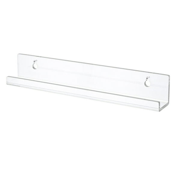 Estante flotante de acrílico transparente, soporte de pared para libros y fotos, organizador de baño, sin taladro