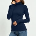 thumbnail image 4 of Chiccall Women's Turtleneck Long Sleeve Base Layer Top, Stretchy Slim Fit Thermal Shirt with Thumb Holes for Fall Winter Layering, 4 of 10