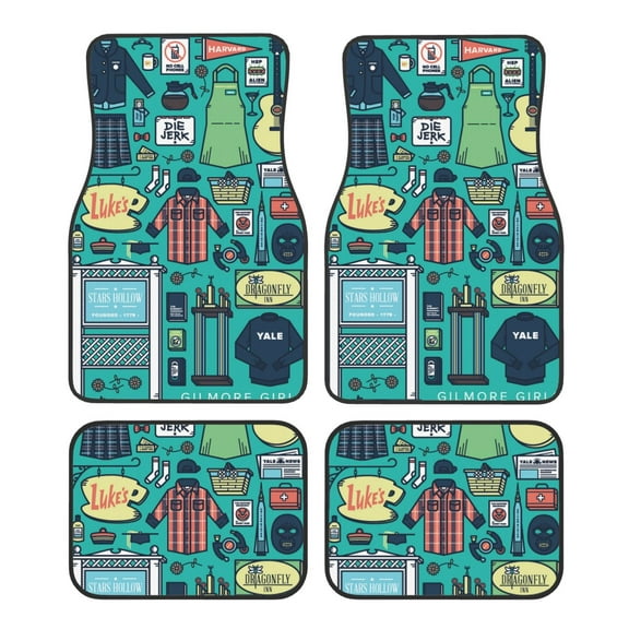Gilmore Girls Car Floor Mats Set of 4, Anti-Skid Universal Automotive Carpet Front Rear Floor Foot Pads Interior Accessories Decorative for Vehicle Car Truck SUV Van