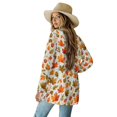 thumbnail image 2 of Garronmavis Womens Cardigan Sweater with Pockets Lightweight Long Sleeve Cardigan Soft Drape Open Front Fall Dusters Plus Size Cover Up Jacket Maple Leaves, 2 of 6