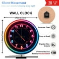 thumbnail image 3 of Stylish Neon Wall Clock for Modern Home Decoration 10-Inch Silent Wooden Wall Clock, Battery Operated (AA Batteries Not Included), Artistic Home Decor, 3 of 7