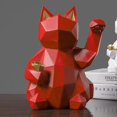thumbnail image 4 of Rongfmy Cat Decor Dog Sculptures Abstract Animal Figurines Geometric Surface Resin, 4 of 9
