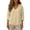 Khaki, variant on Womens 3/4 Sleeve Blouses V Neck Textured Gauze Shirts Casual Summer Plain Tops Navy 2XL