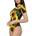thumbnail image 2 of Easygdp Japanese Were Blossoming Women's One-Piece Swimsuit Slim Fit Crew Neck Bodysuit Athletic Swimwear with Concealed Buckle - X-Large, 2 of 9