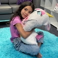 thumbnail image 4 of Shamzees: Unicorn - White & Purple - Plush Pillow Cover, Kids Pillow Eating Friend, Huggable Magical Character, Fits Standard Size, Machine Washable, 4 of 6