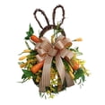 thumbnail image 2 of Corona de conejo de Pascua para decoración de ventana, guirnalda de bienvenida con orejas, regalos, corona de primavera para puerta de entrada, decora, 2 of 9